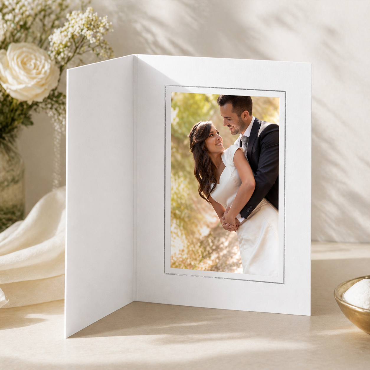 Luna White Slip-in Photo Folders